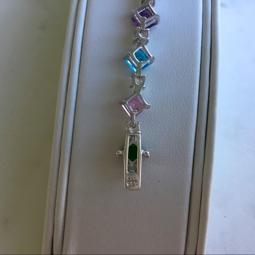 Sterling 8” Multi Color Cz Tennis Bracelet - Picture 10 of 11